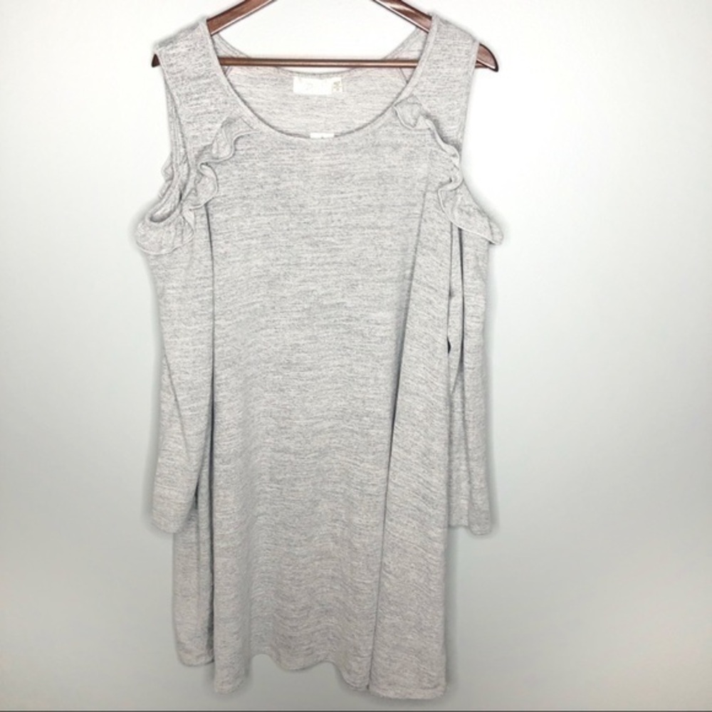 NWT RD style plus size gray cold shoulder dress